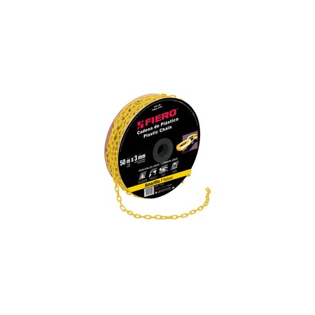 CADENA PLASTICA 3 MM X 50 MT AMARILLA FIERO 44162