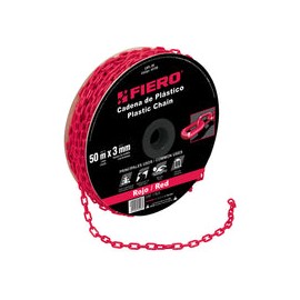 CADENA PLASTICA 3 MM X 50 MT ROJA FIERO 44166