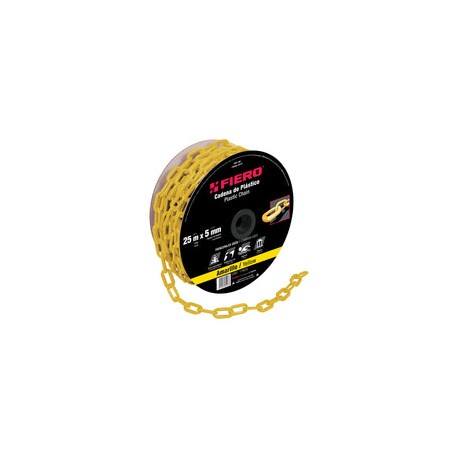 CADENA PLASTICA 5 MM X 25 MT AMARILLA FIERO 44172
