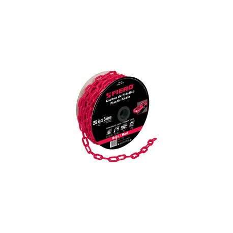 CADENA PLASTICA 5 MM X 25 MT ROJA FIERO 44176