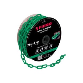 CADENA PLASTICA 5 MM X 25 MT VERDE FIERO 44174