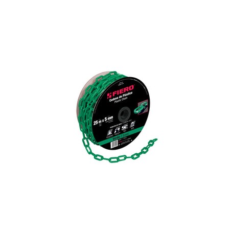 CADENA PLASTICA 5 MM X 25 MT VERDE FIERO 44174