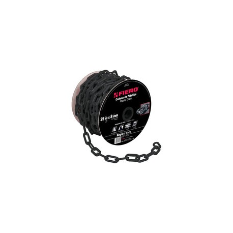 CADENA PLASTICA 8 MM X 25 MT NEGRA FIERO 44180