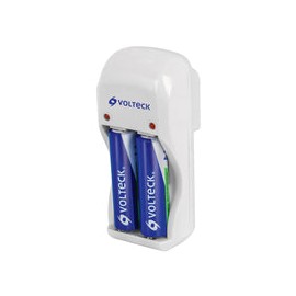CARGADOR DE PILAS MINI CON 2 PILAS AA  VOLTECH 46044