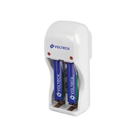 CARGADOR DE PILAS MINI CON 2 PILAS AAA VOLTECH 46043