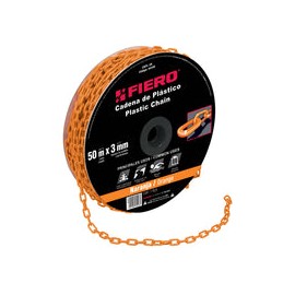 CADENA PLASTICA 3 MM X 50 MT NARANJA FIERO 44165