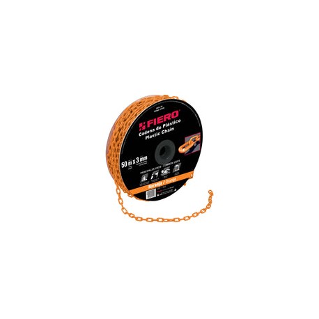 CADENA PLASTICA 3 MM X 50 MT NARANJA FIERO 44165
