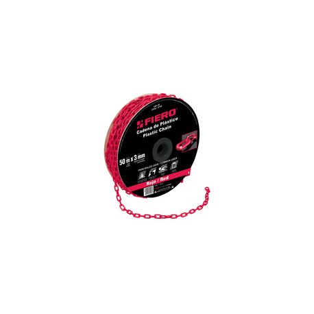CADENA PLASTICA 3 MM X 50 MT ROJA FIERO 44166