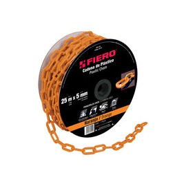 CADENA PLASTICA 5 MM X 25 MT NARANJA FIERO 44175