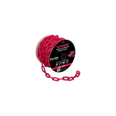 CADENA PLASTICA 8 MM X 25 MT ROJA FIERO 44186