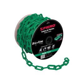 CADENA PLASTICA 8 MM X 25 MT VERDE FIERO 44184